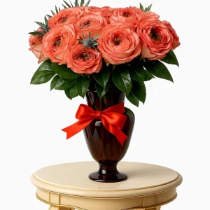 Romantic 25 Rose Vase Arrangement