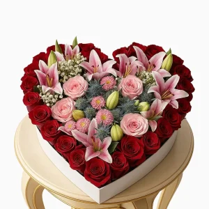 Sweetheart Rose & Lily Floral Box