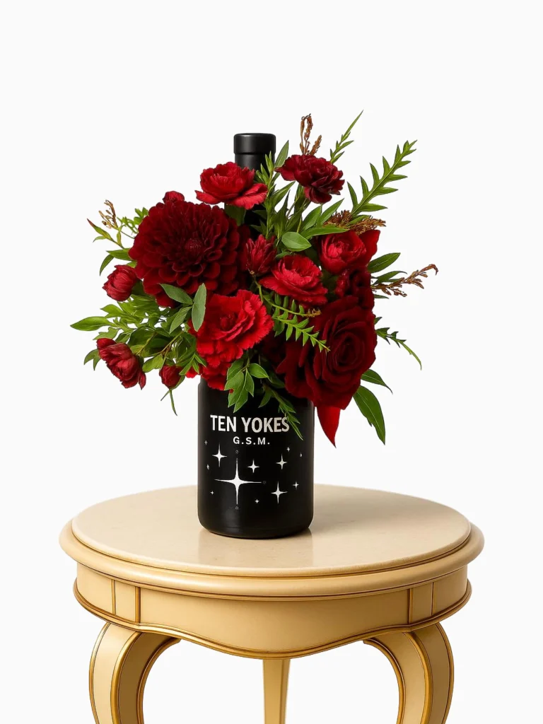 Crimson Wine Blossom Arrangement