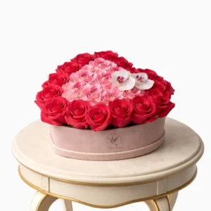 Rosé Orchid Heart Box