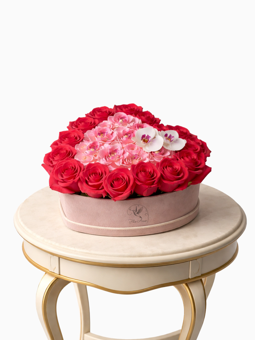 Rosé Orchid Heart Box