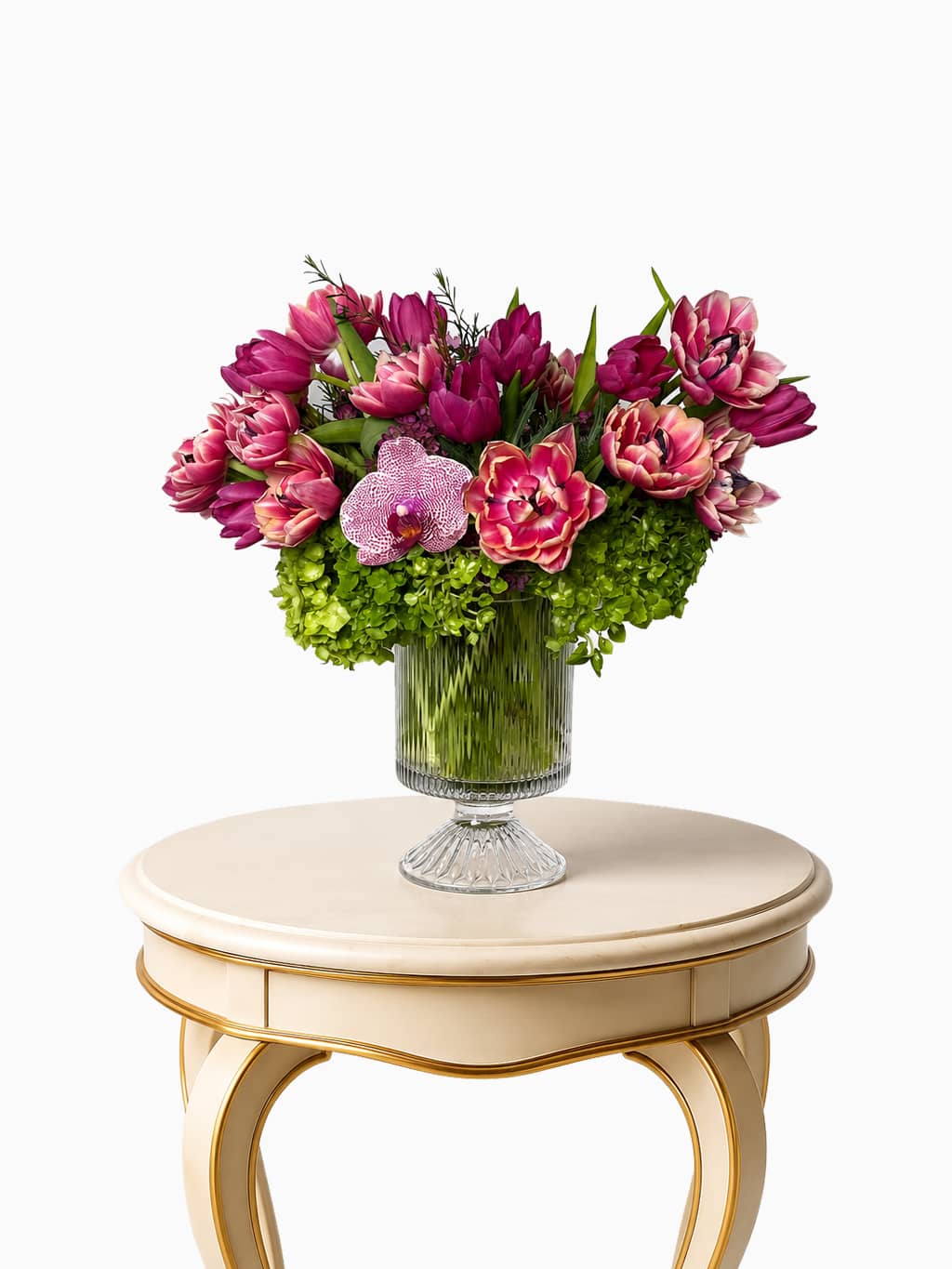 Orchid-Tulips-and-Hydrangeas-Vase-Arrangement-4